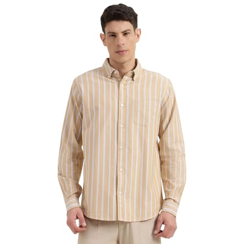 United Colors of Benetton Regular Fit Button Down Collar Striped Shirt