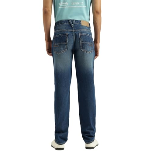 United Colors of Benetton Solid Straight Fit Mid Wash Classic Jeans