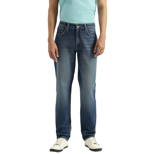 United Colors of Benetton Solid Straight Fit Mid Wash Classic Jeans