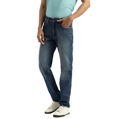 United Colors of Benetton Solid Straight Fit Mid Wash Classic Jeans