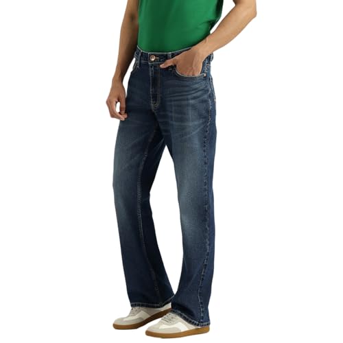 United Colors of Benetton Solid Bootcut Fit Mid Wash Jeans