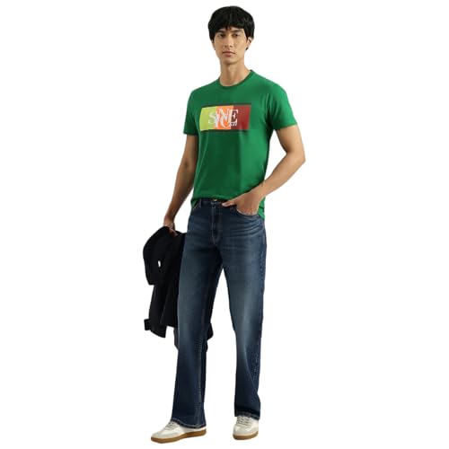 United Colors of Benetton Solid Bootcut Fit Mid Wash Jeans
