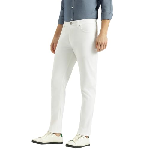 United Colors of Benetton Slim Tapered Fit Solid Mid Rise Jeans