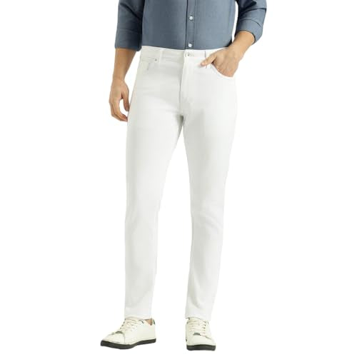 United Colors of Benetton Slim Tapered Fit Solid Mid Rise Jeans