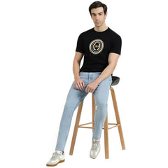 United Colors of Benetton Regular Fit Round Neck Graphic Print Tshirt (Size : EL) - 26P3M89J3524I100 Black