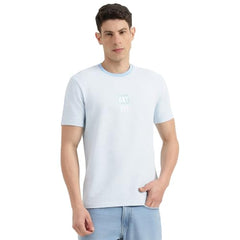 United Colors of Benetton Relaxed Fit Round Neck Striped T-Shirt (Size : S) - 26P30SSJ3023I901 Blue