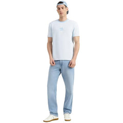 United Colors of Benetton Relaxed Fit Round Neck Striped T-Shirt (Size : S) - 26P30SSJ3023I901 Blue