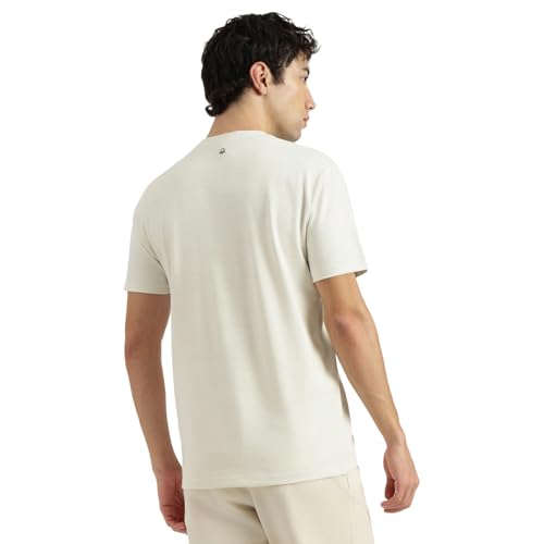 United Colors of Benetton Relaxed Fit Round Neck Patterned T-Shirt (Size : 2XL) - 26P3ZJQJ3509I102 Off White