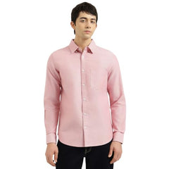 United Colors of Benetton Regular Fit Button Down Solid Oxford Chambrey Shirt