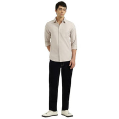 United Colors of Benetton Regular Fit Button Down Solid Oxford Chambrey Shirt
