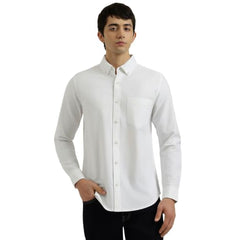 United Colors of Benetton Regular Fit Button Down Solid Oxford Chambrey Shirt