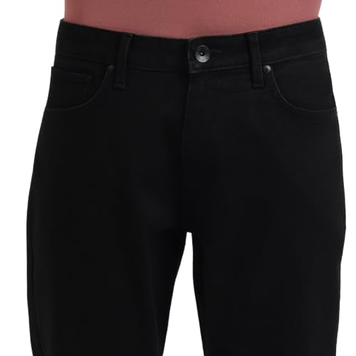 United Colors of Benetton Solid Slim Tapered Fit Black Rinse Wash Jeans
