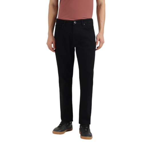 United Colors of Benetton Solid Slim Tapered Fit Black Rinse Wash Jeans
