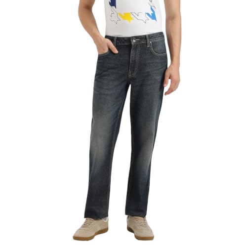 United Colors of Benetton Solid Straight Fit Vintage Tinted Wash Jeans