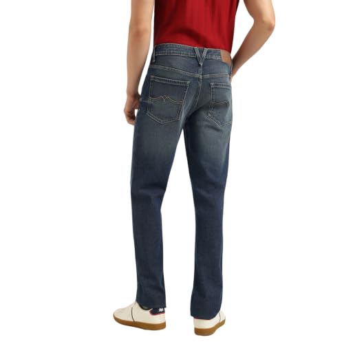 United Colors of Benetton Solid Straight Fit Tinted Dark Wash Jeans