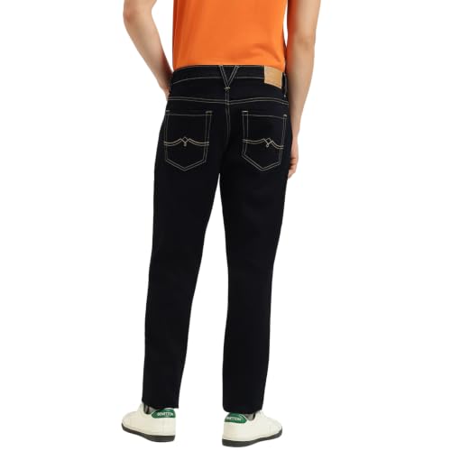 United Colors of Benetton Solid Slim Tapered Fit Rinse Wash Jeans