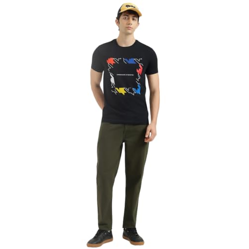 United Colors of Benetton Regular Fit Crew Neck Houndstooth Jersey T-Shirt