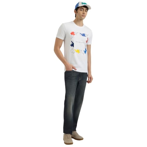 United Colors of Benetton Regular Fit Crew Neck Houndstooth Jersey T-Shirt