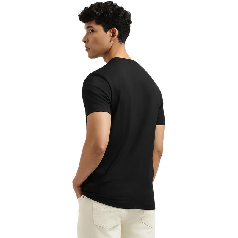 United Colors of Benetton Relaxed Fit Crew Neck Typography T-Shirt Black