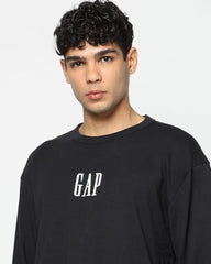 Men's Embroidered Crew Neck Drop-Shoulder T-Shirt