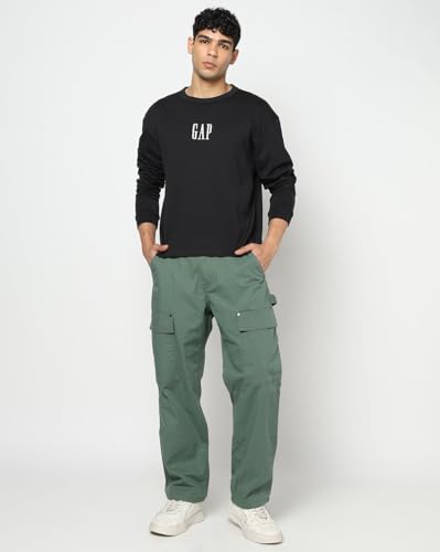 Men's Embroidered Crew Neck Drop-Shoulder T-Shirt