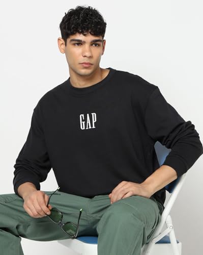 Men's Embroidered Crew Neck Drop-Shoulder T-Shirt