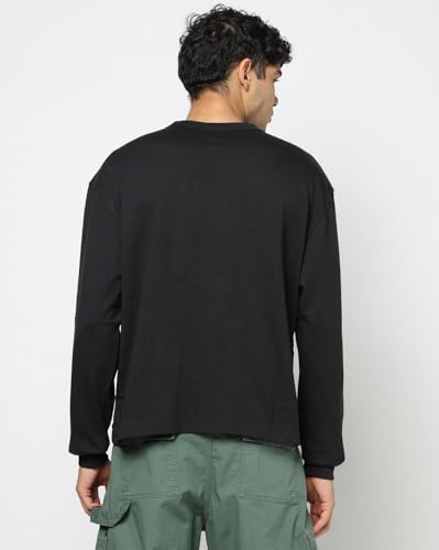 Men's Embroidered Crew Neck Drop-Shoulder T-Shirt