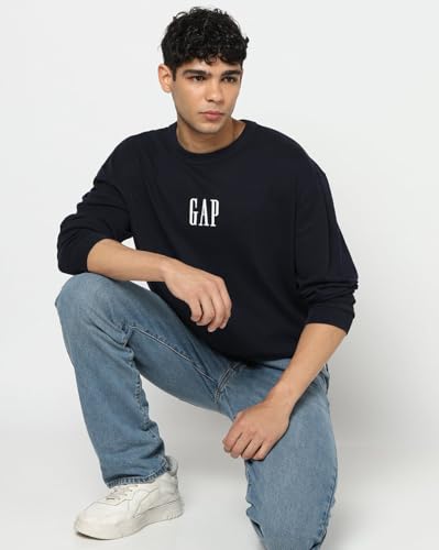 Men's Embroidered Drop Shoulder Crew Neck T-Shirt