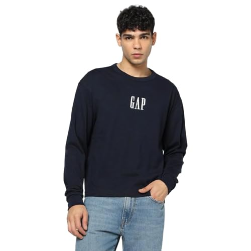 Men's Embroidered Drop Shoulder Crew Neck T-Shirt