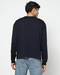 Men's Embroidered Drop Shoulder Crew Neck T-Shirt