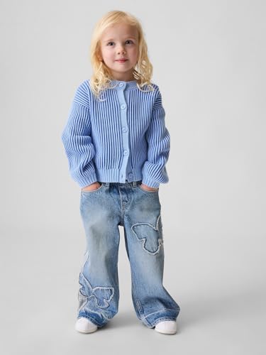 Girls Light-Wash Baggy Jeans, Lt. Blue, 5Y