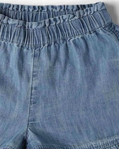 Girls' High Waist Dolphin Shorts, Blue, 2Y