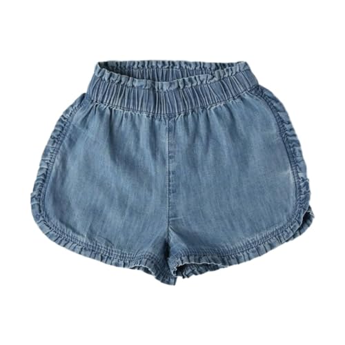Girls' High Waist Dolphin Shorts, Blue, 2Y