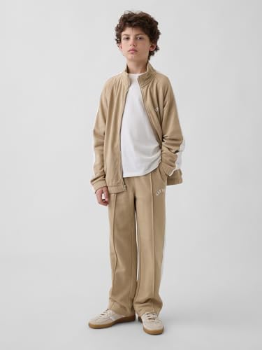 Boys' Color-Block Relaxed Fit Track Pants Trousers, Khaki, S