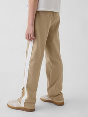 Boys' Color-Block Relaxed Fit Track Pants Trousers, Khaki, S