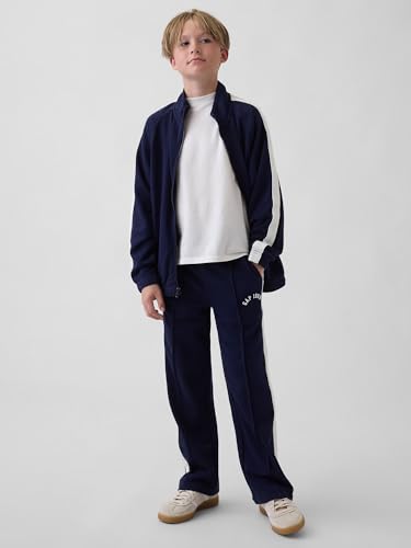 Boys' Color Block Mid Waist Track Pants Trousers, Navy, S
