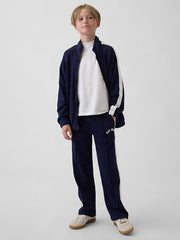 Boys' Color Block Mid Waist Track Pants Trousers, Navy, S