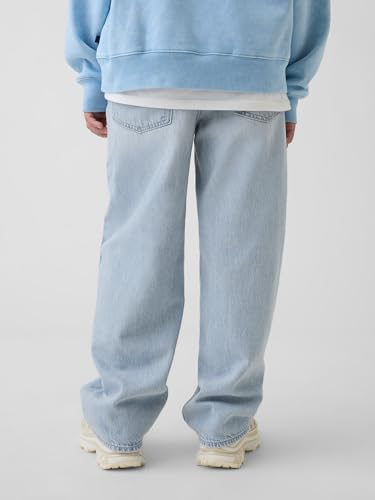 Kids' Solid Relaxed Regular Casual Jeans, LT. Blue, S