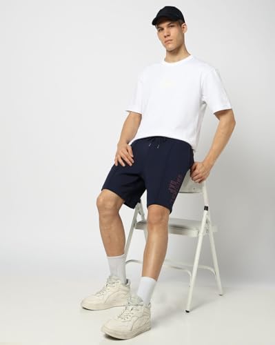 Men's Embroidered Shorts, Navy, L