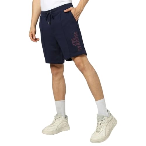 Men's Embroidered Shorts, Navy, L