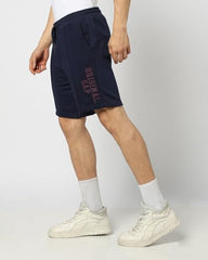 Men's Embroidered Shorts, Navy, L