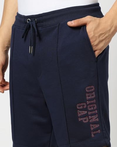 Men's Embroidered Shorts, Navy, L