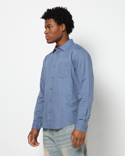 Mens Regular Solid Regular Fit Shirts, Blue, M