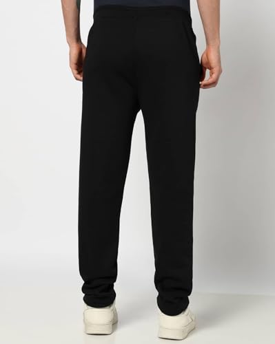 Black Gap men's regular fit mid-rise joggers with elastic waistband and tapered legs, perfect for casual sportswear.