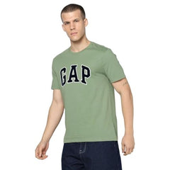 Men's Logo Print Slim Fit Crew Neck T-Shirt, Green, L