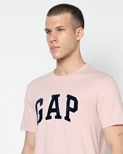 Men's Logo Print Slim Crew Neck T-Shirt, Lt. Pink, L