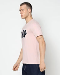 Men's Logo Print Slim Crew Neck T-Shirt, Lt. Pink, L