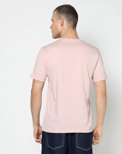 Men's Logo Print Slim Crew Neck T-Shirt, Lt. Pink, L