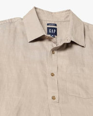 Men's Spread Collar Shirt, Brown, L