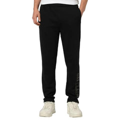 Men's Gap logo print mid-rise track pants, sportswear trousers with drawstring waist, casual athletic style, navy color.